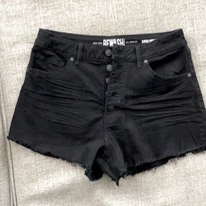 Super high rise button up shorts